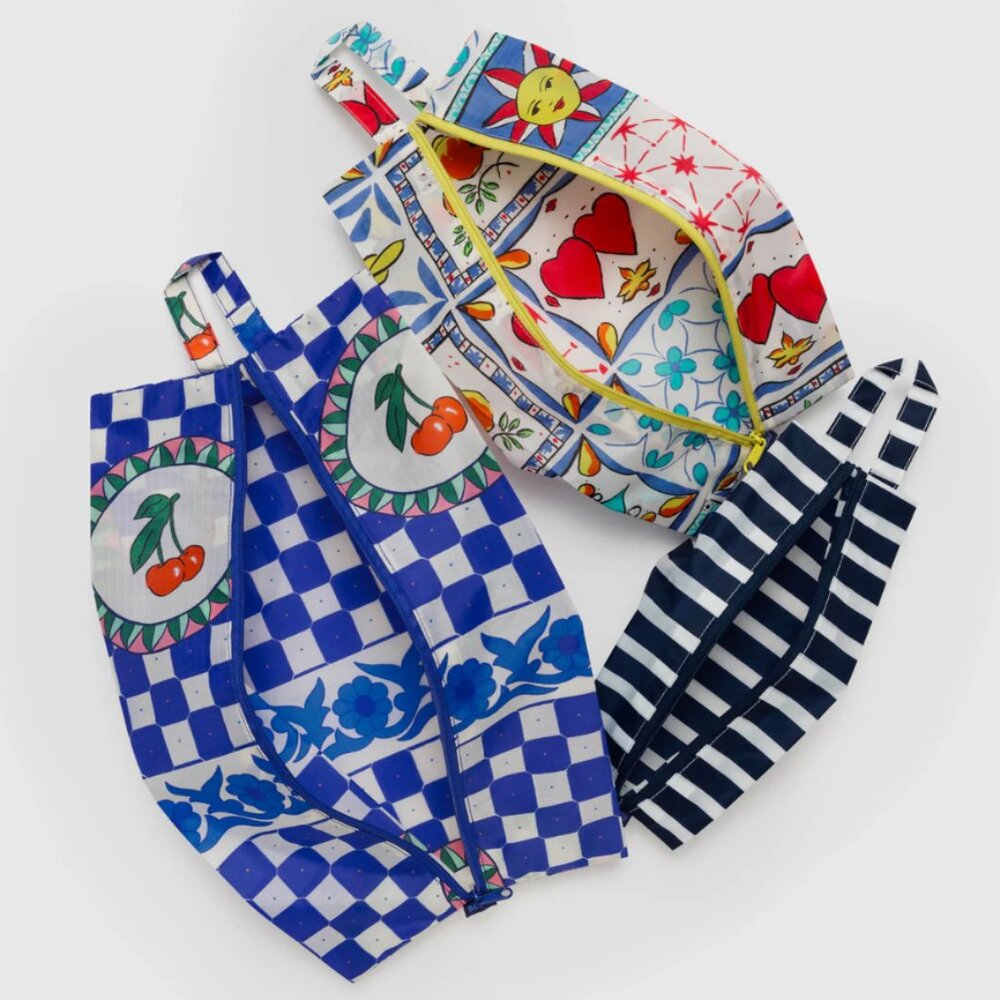 NWT Baggu 3d Zip Set Vacation Tiles